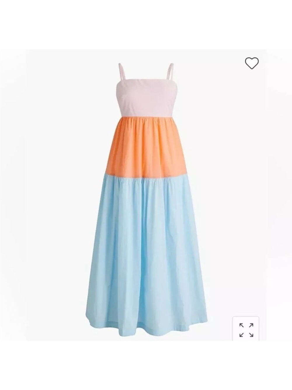 J. Crew Color Block Rainbow Babydoll Tier Tie Back Midi Dress 10 Medium Large